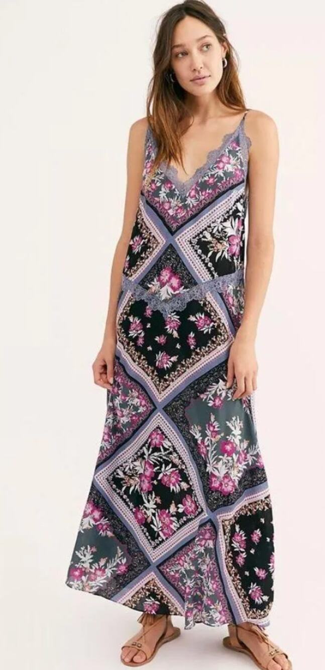 Free People Intimately Stevie Printed Maxi Slip Dress